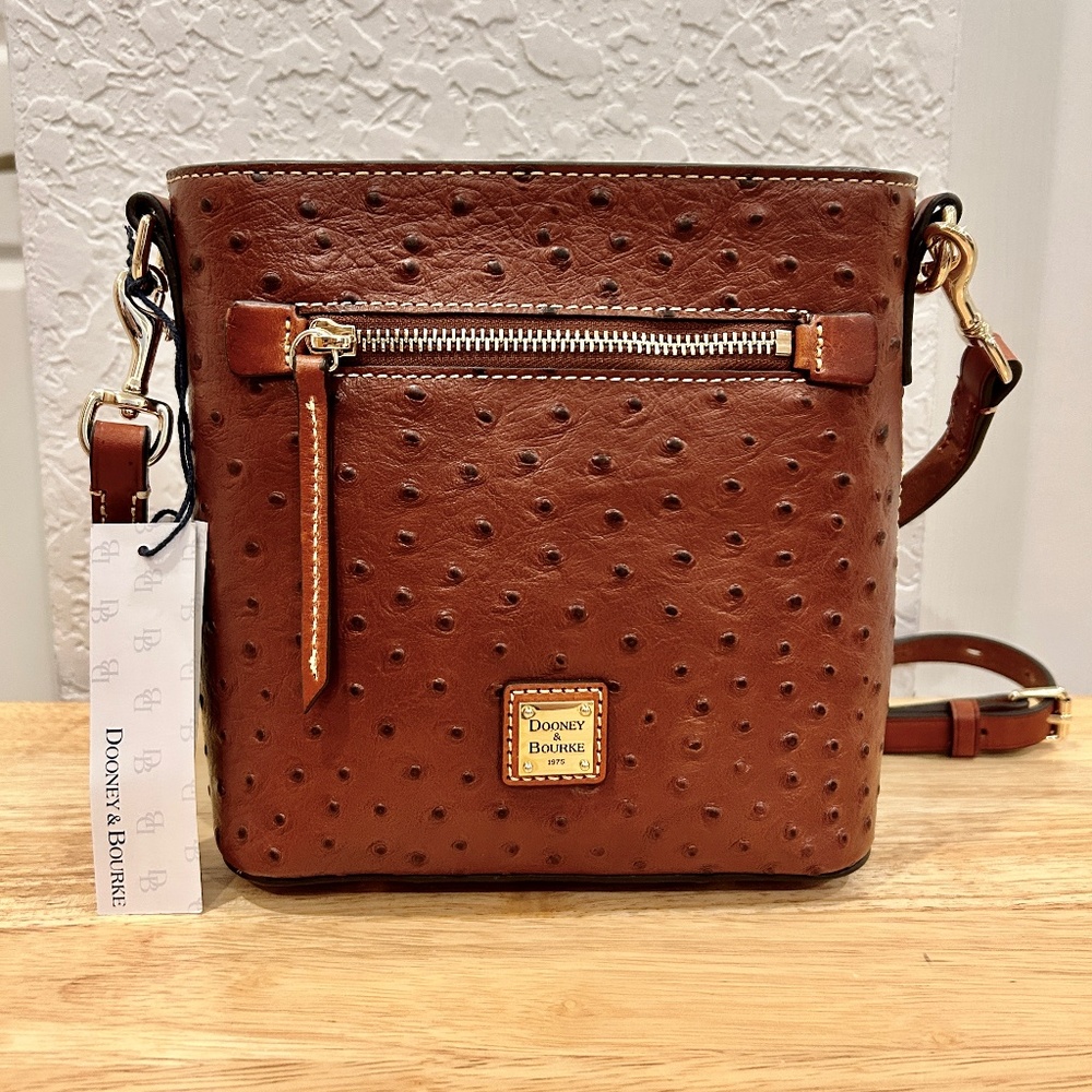 Dooney & Bourke Ostrich Small Zip Crossbody